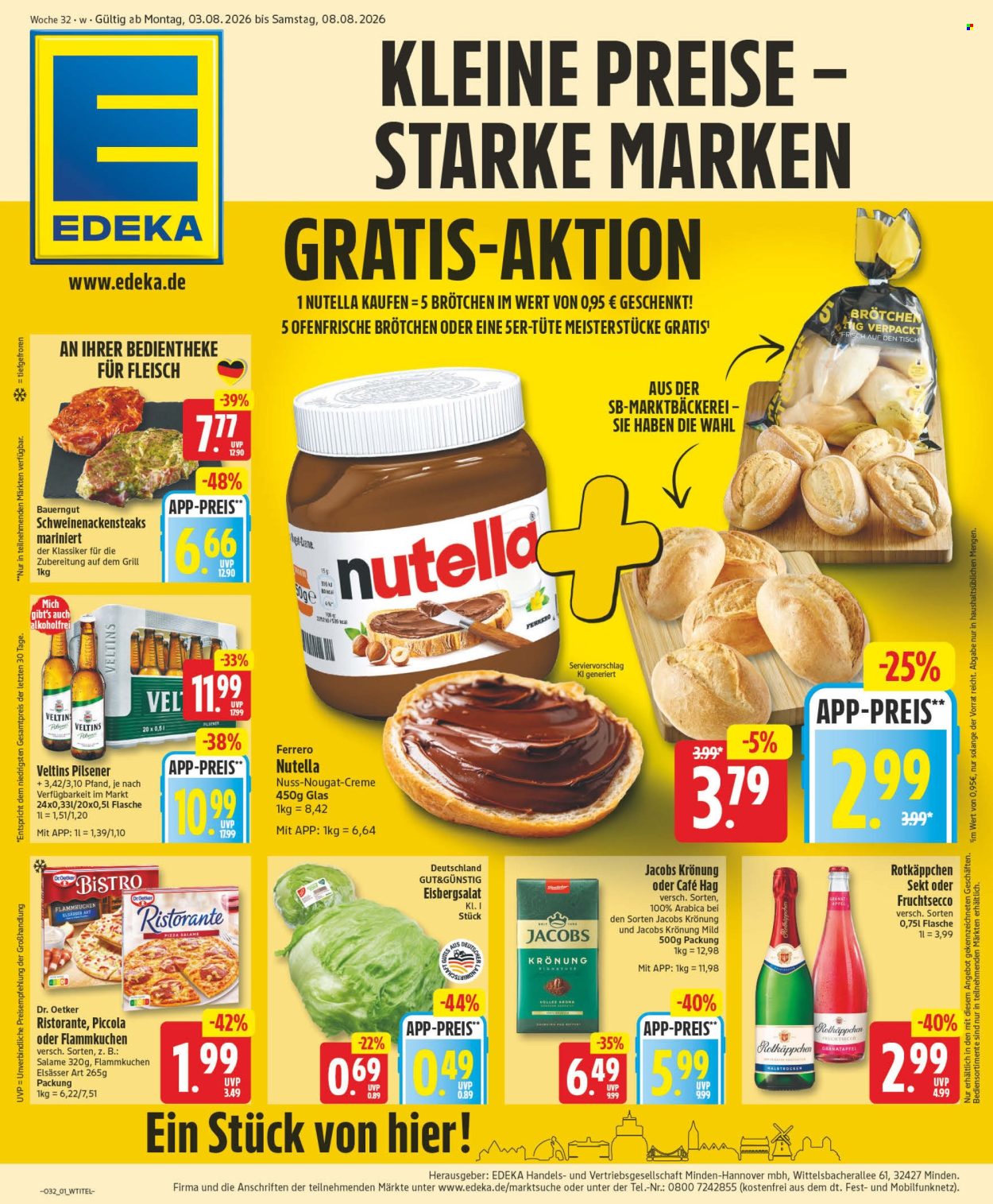 Edeka Prospekte  - 3.08.2026 - 8.08.2026. Seite 1