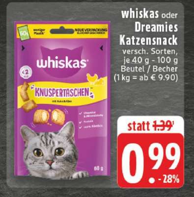 Whiskas oder Dreamies Katzensnack