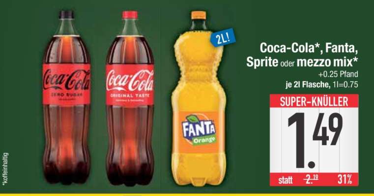 Coca-Cola, Fanta, Sprite oder Mezzo Mix