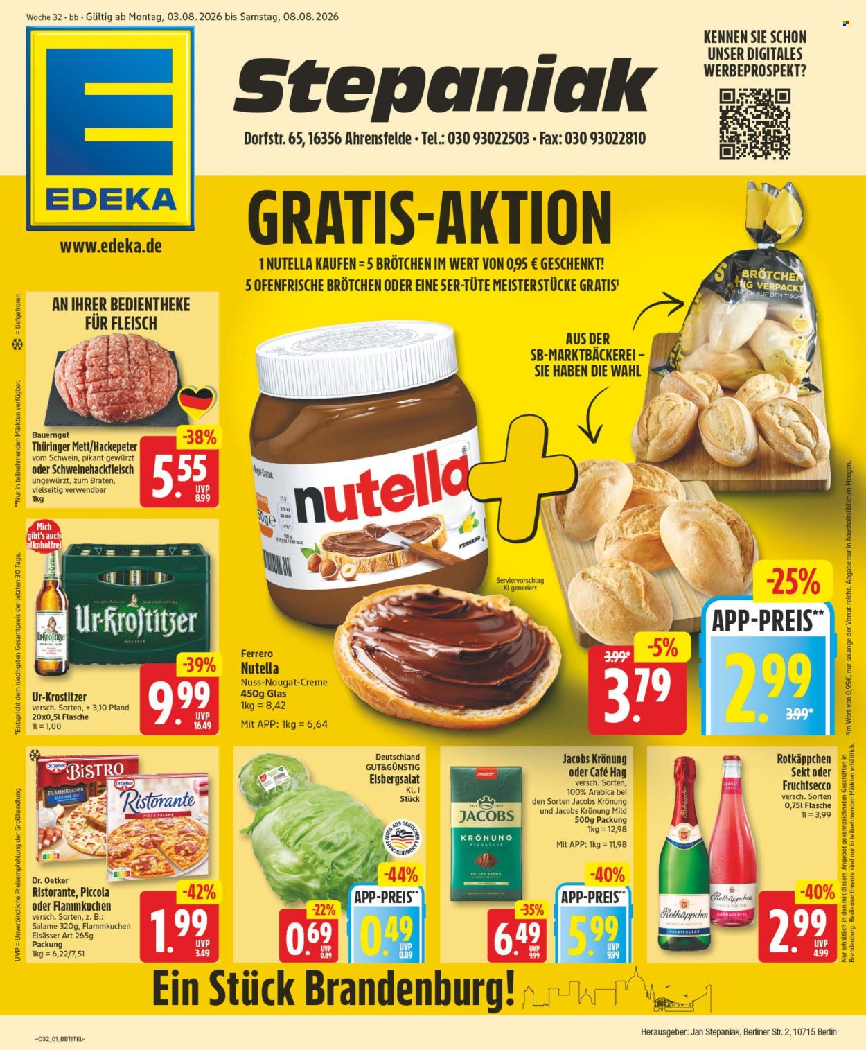 Edeka Prospekte  - 3.08.2026 - 8.08.2026. Seite 1