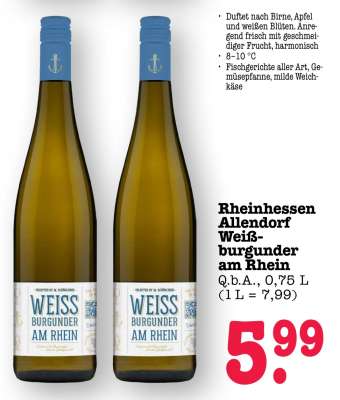 Rheinhessen Allendorf Weißburgunder am Rhein