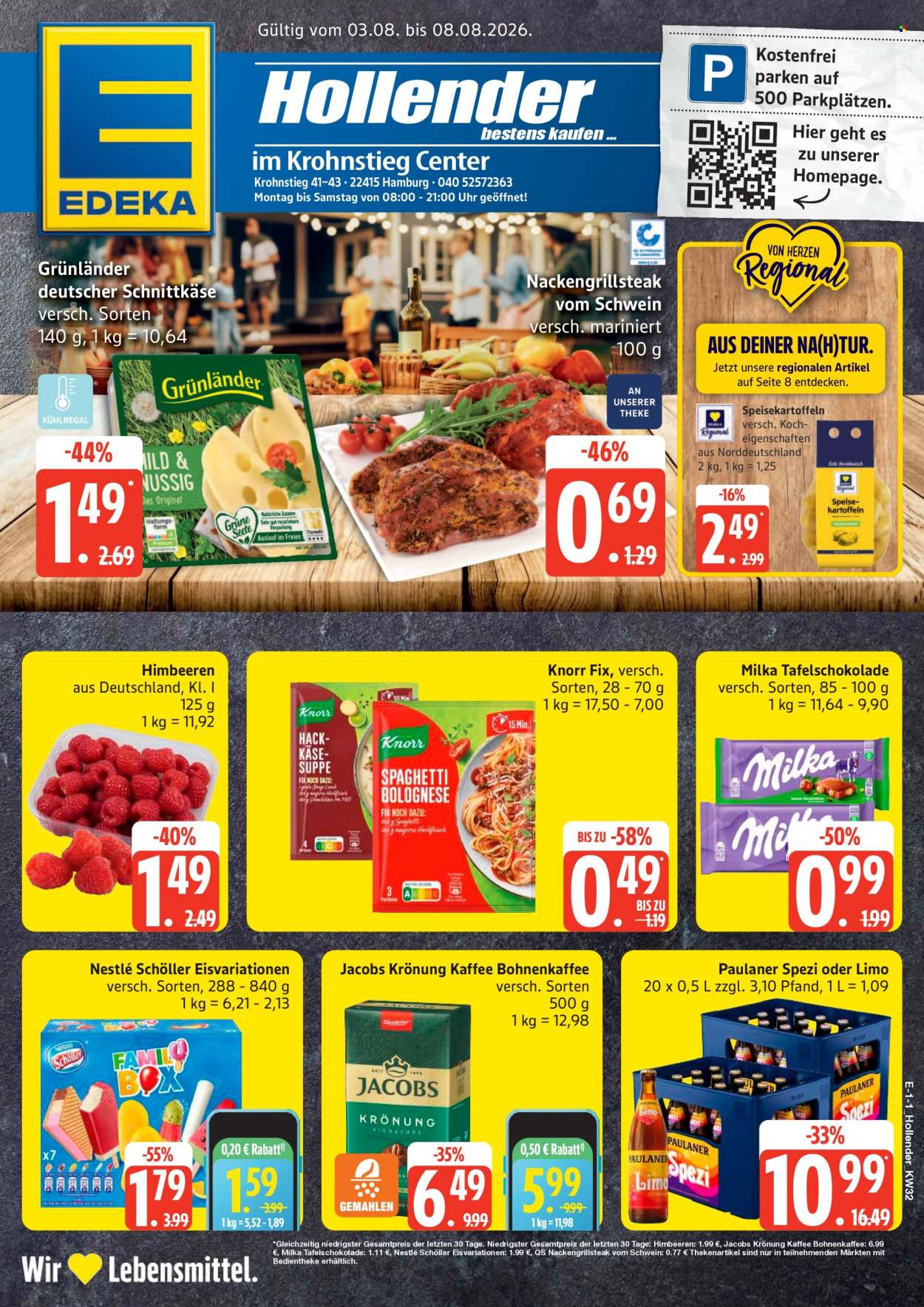 E center Prospekte  - 3.08.2026 - 8.08.2026. Seite 1