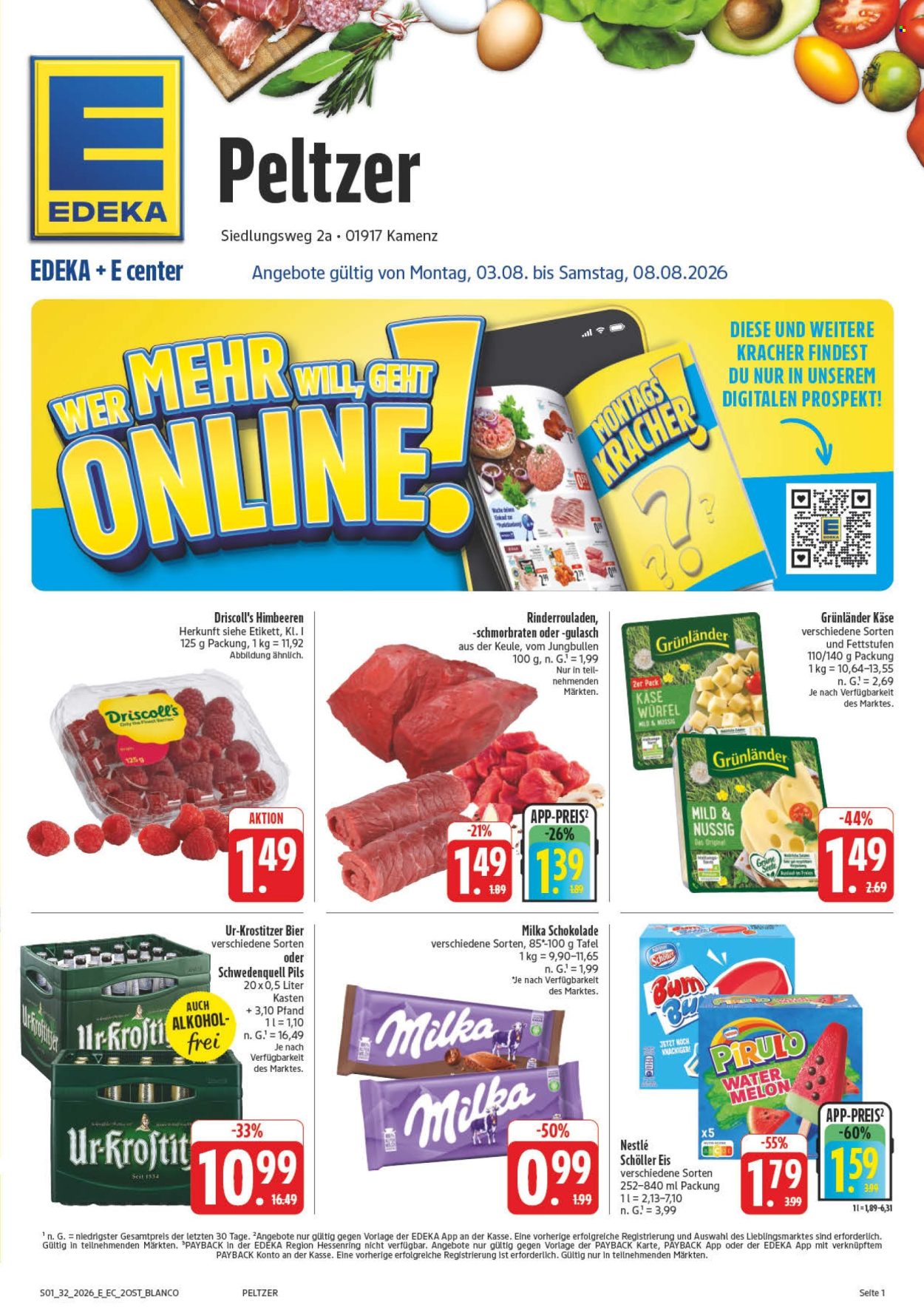 Edeka Prospekte  - 3.08.2026 - 8.08.2026. Seite 1