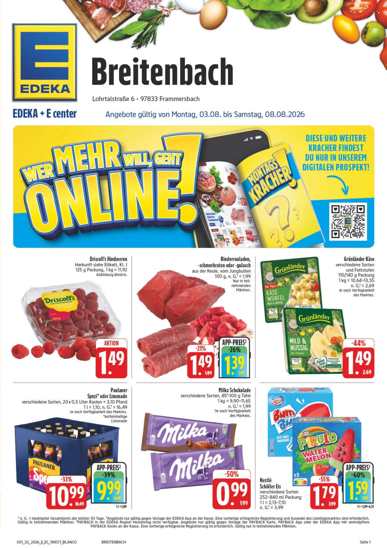Edeka Prospekte  - 3.08.2026 - 8.08.2026. Seite 1