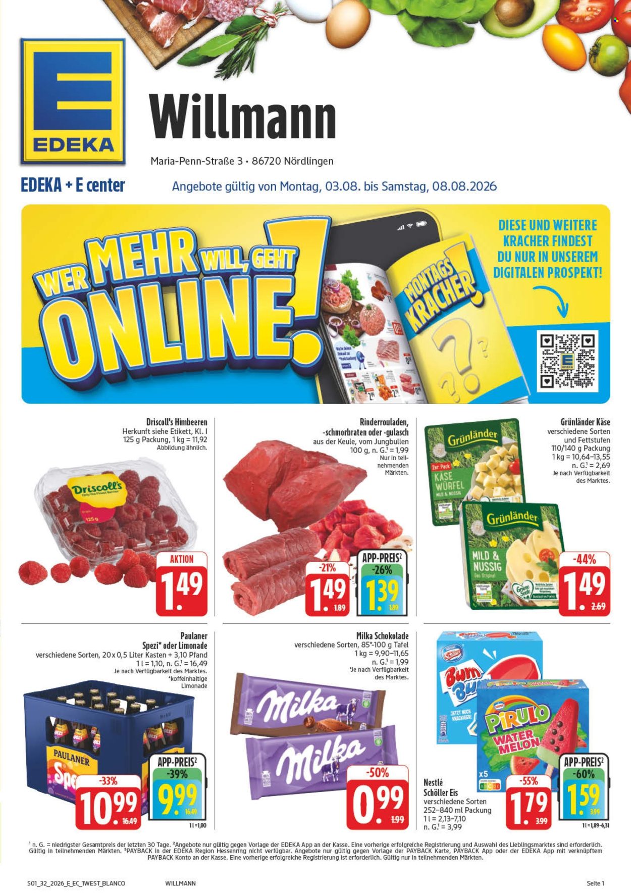 Edeka Prospekte  - 3.08.2026 - 8.08.2026. Seite 1