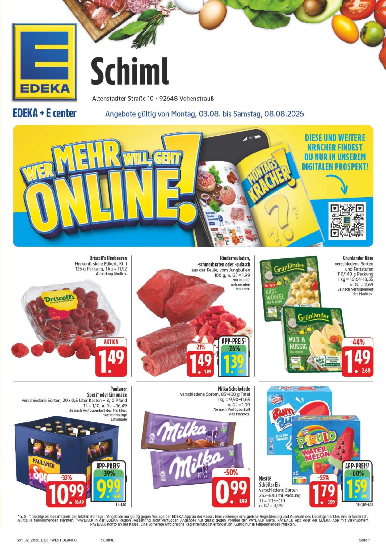 Edeka Prospekte  - 3.08.2026 - 8.08.2026. Seite 1