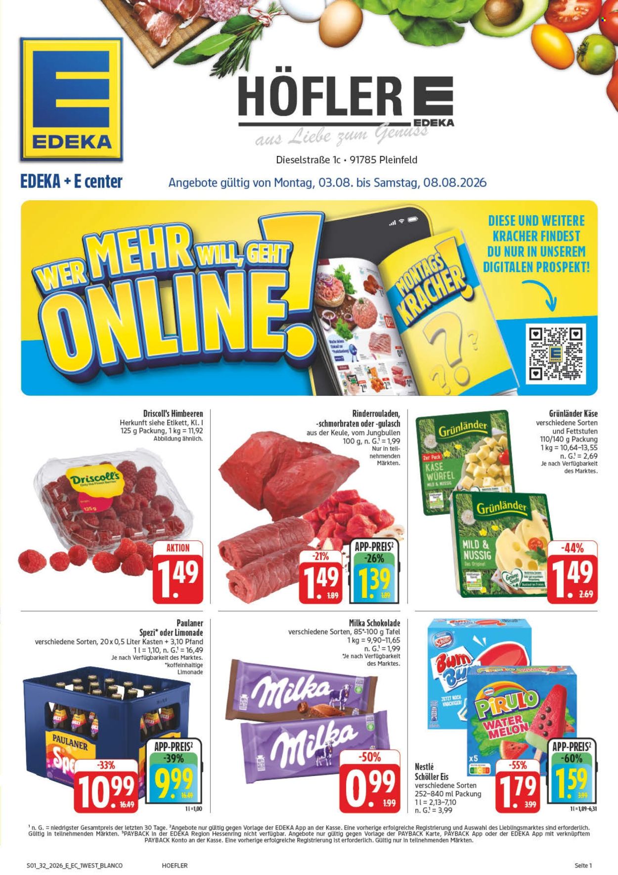 Edeka Prospekte  - 3.08.2026 - 8.08.2026. Seite 1