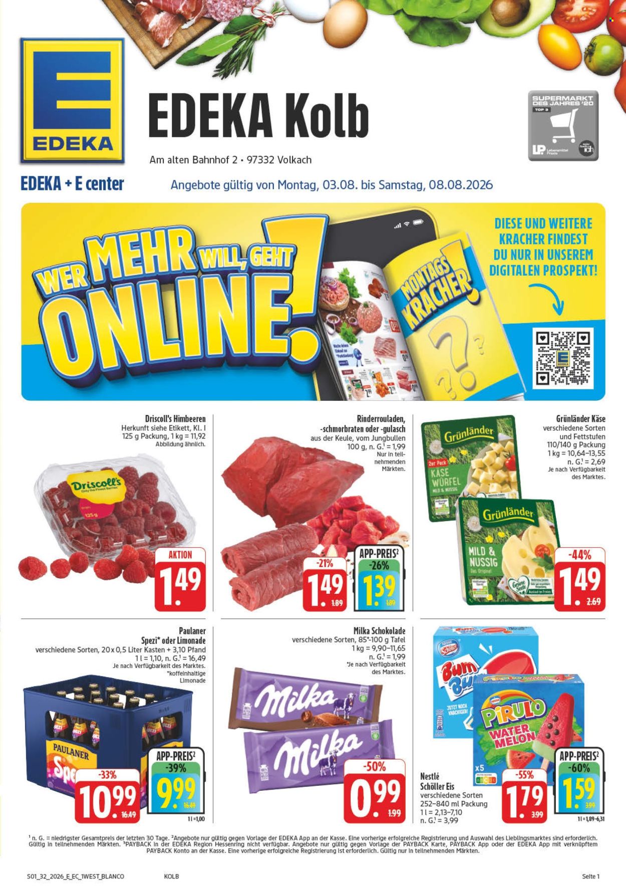 Edeka Prospekte  - 3.08.2026 - 8.08.2026. Seite 1