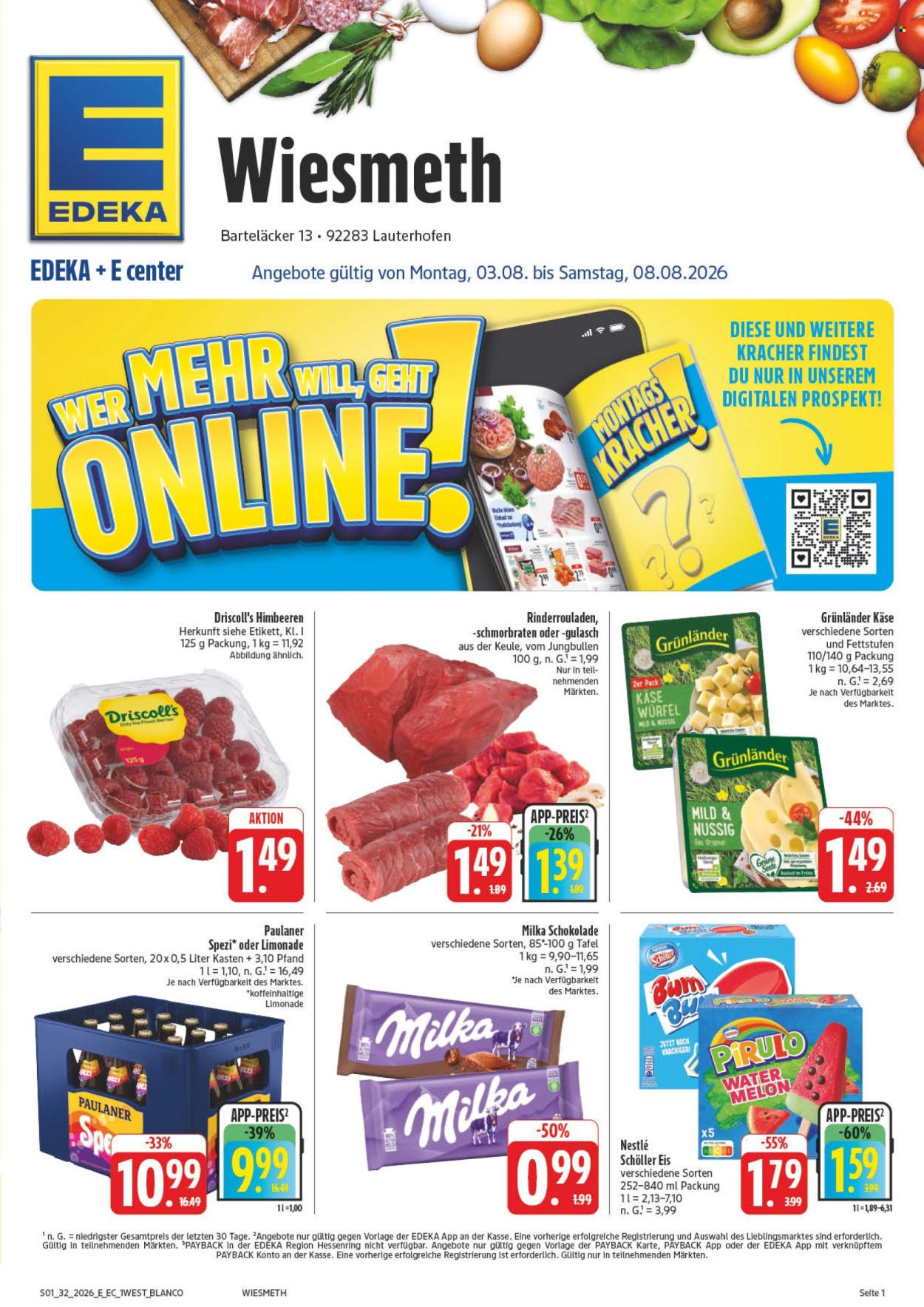 Edeka Prospekte  - 3.08.2026 - 8.08.2026. Seite 1