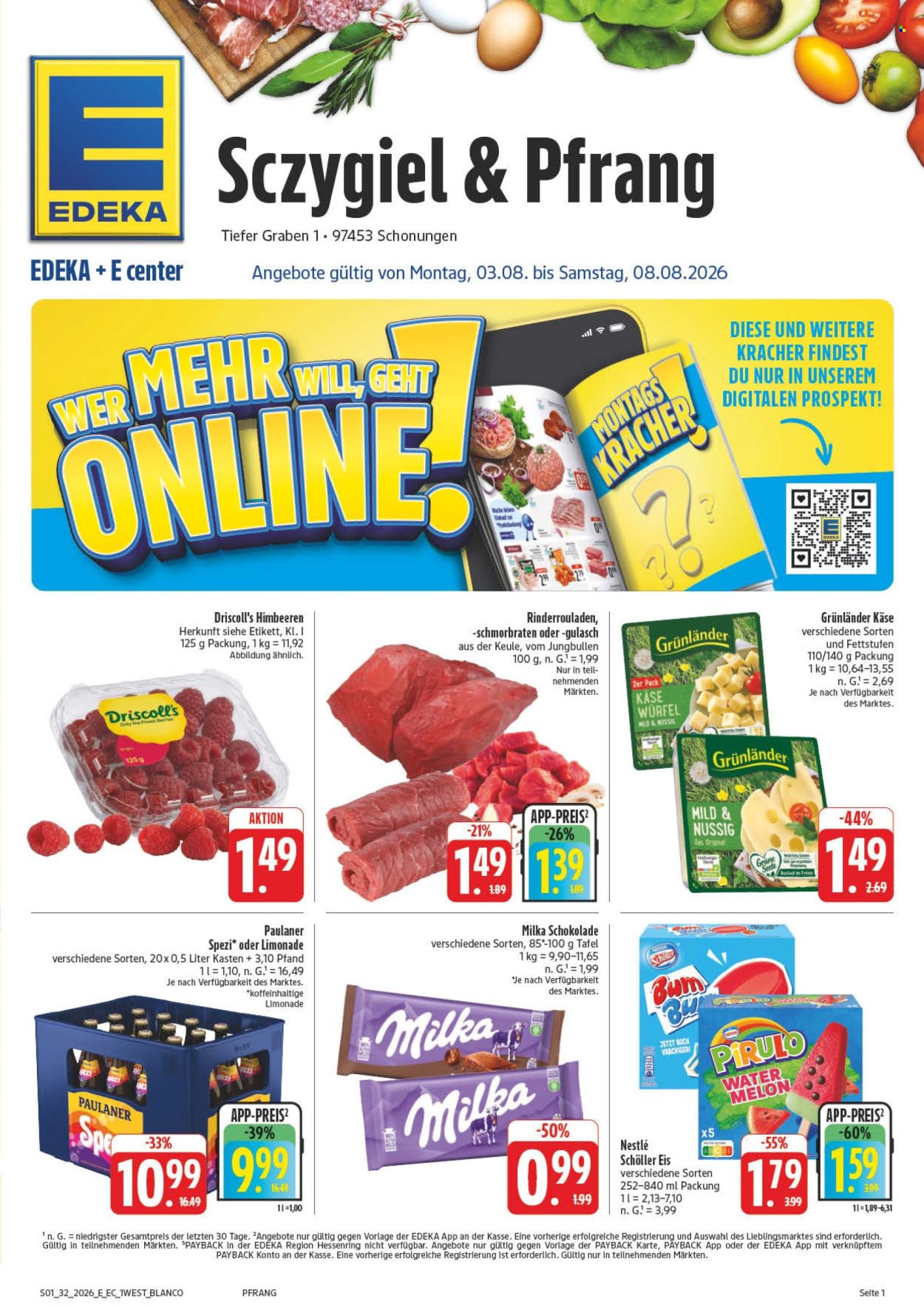 Edeka Prospekte  - 3.08.2026 - 8.08.2026. Seite 1