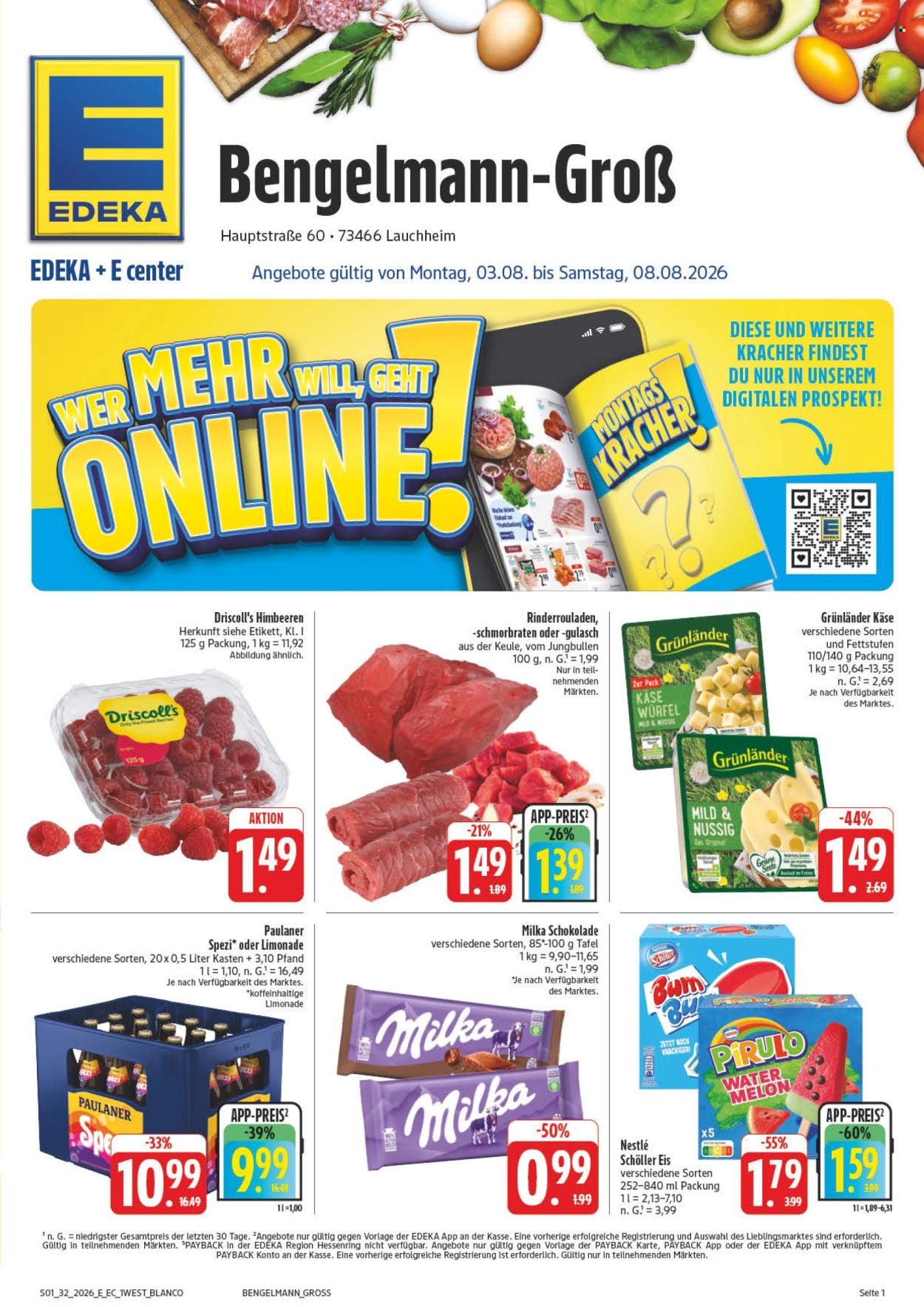 Edeka Prospekte  - 3.08.2026 - 8.08.2026. Seite 1