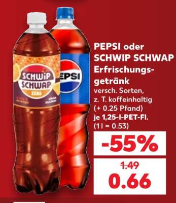 PEPSI oder SCHWIP SCHWAP Erfrischungsgetränk
