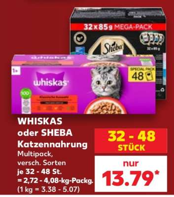 WHISKAS oder SHEBA Katzennahrung