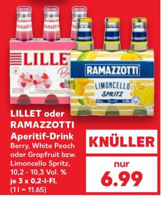 LILLET oder RAMAZZOTTI Aperitif-Drink