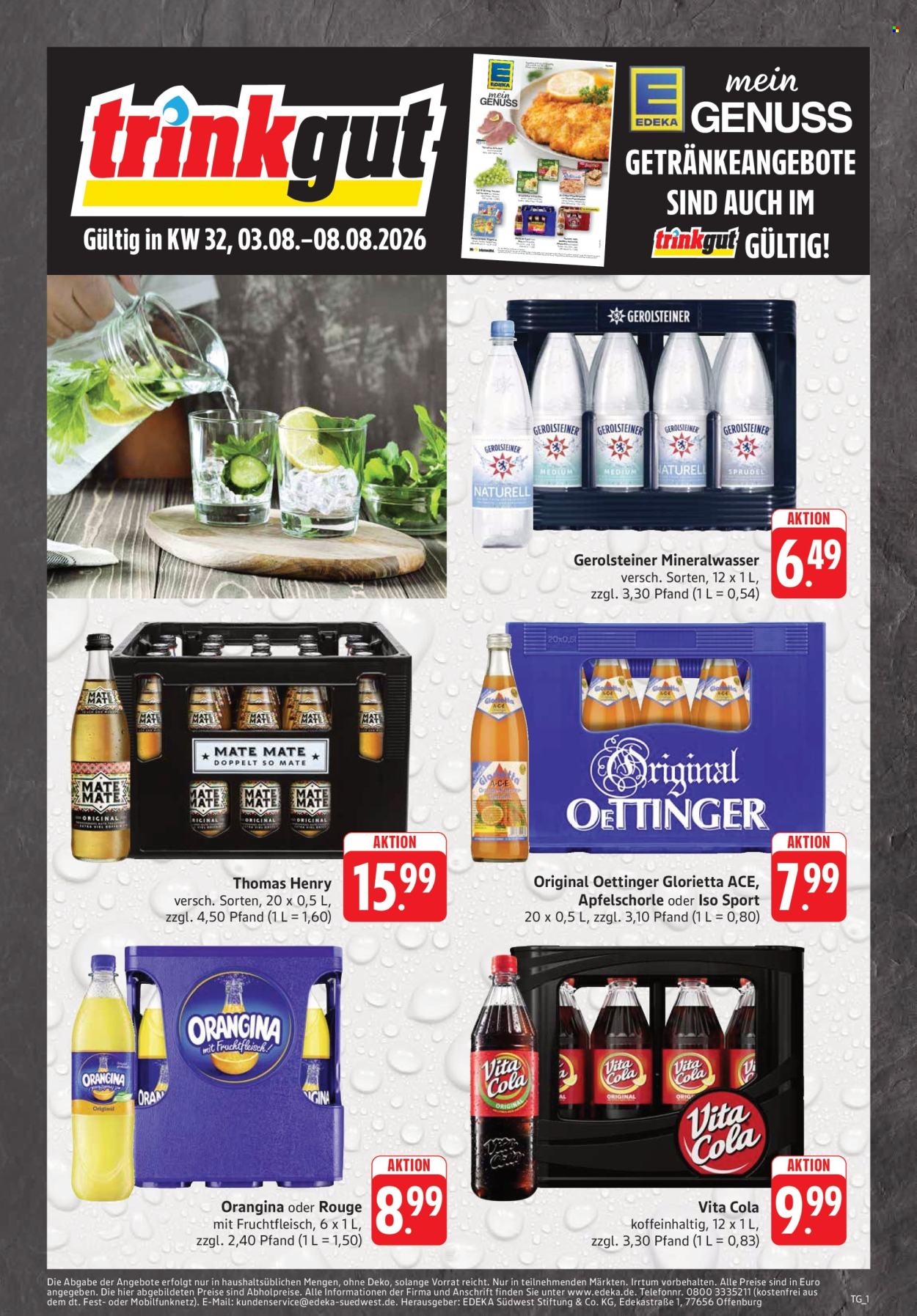 Edeka Prospekte  - 3.08.2026 - 8.08.2026. Seite 1