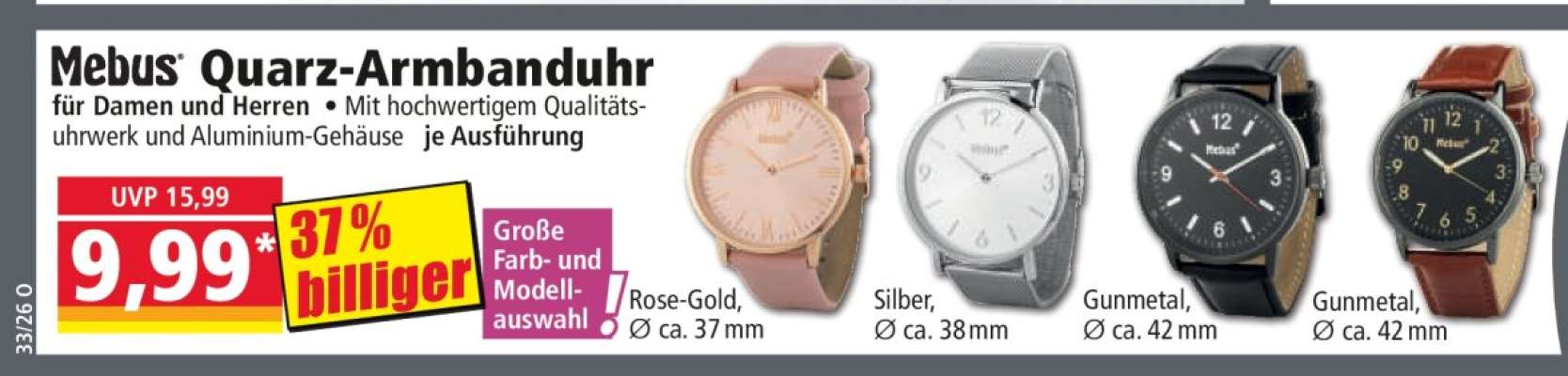 Mebus Quarz-Armbanduhr