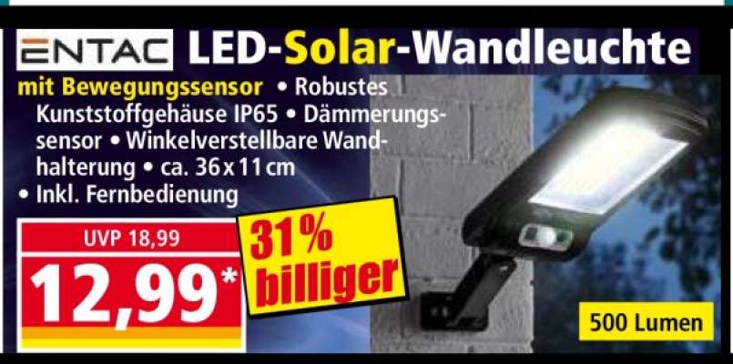ENTAC LED-Solar-Wandleuchte