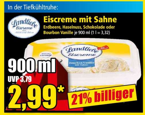 Eiscreme mit Sahne