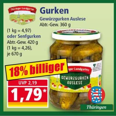 Gurken Gewürzgurken Auslese