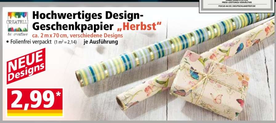 Hochwertiges Design-Geschenkpapier „Herbst“
