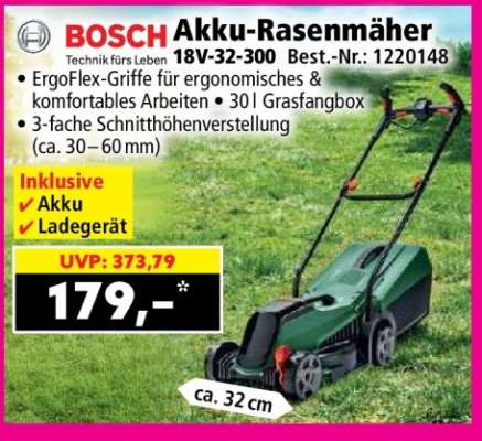 BOSCH Akku-Rasenmäher 18V-32-300