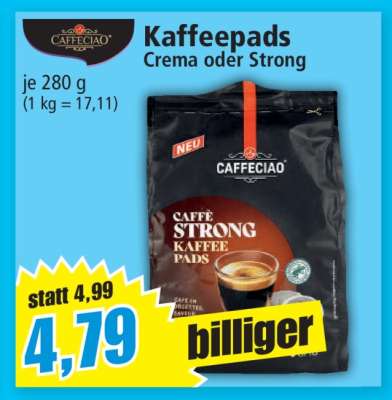 Kaffeepads Crema oder Strong