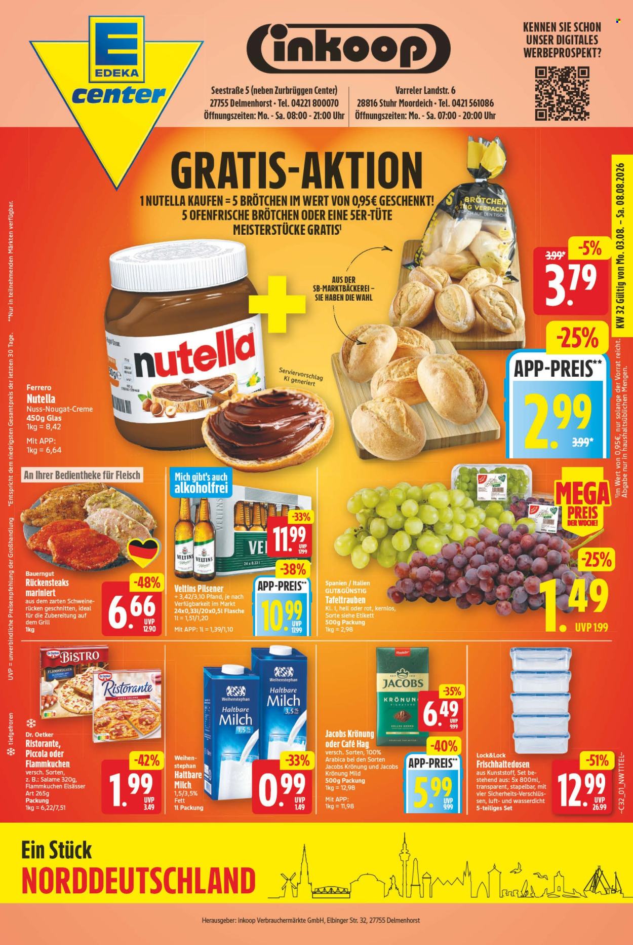 E center Prospekte  - 3.08.2026 - 8.08.2026. Seite 1
