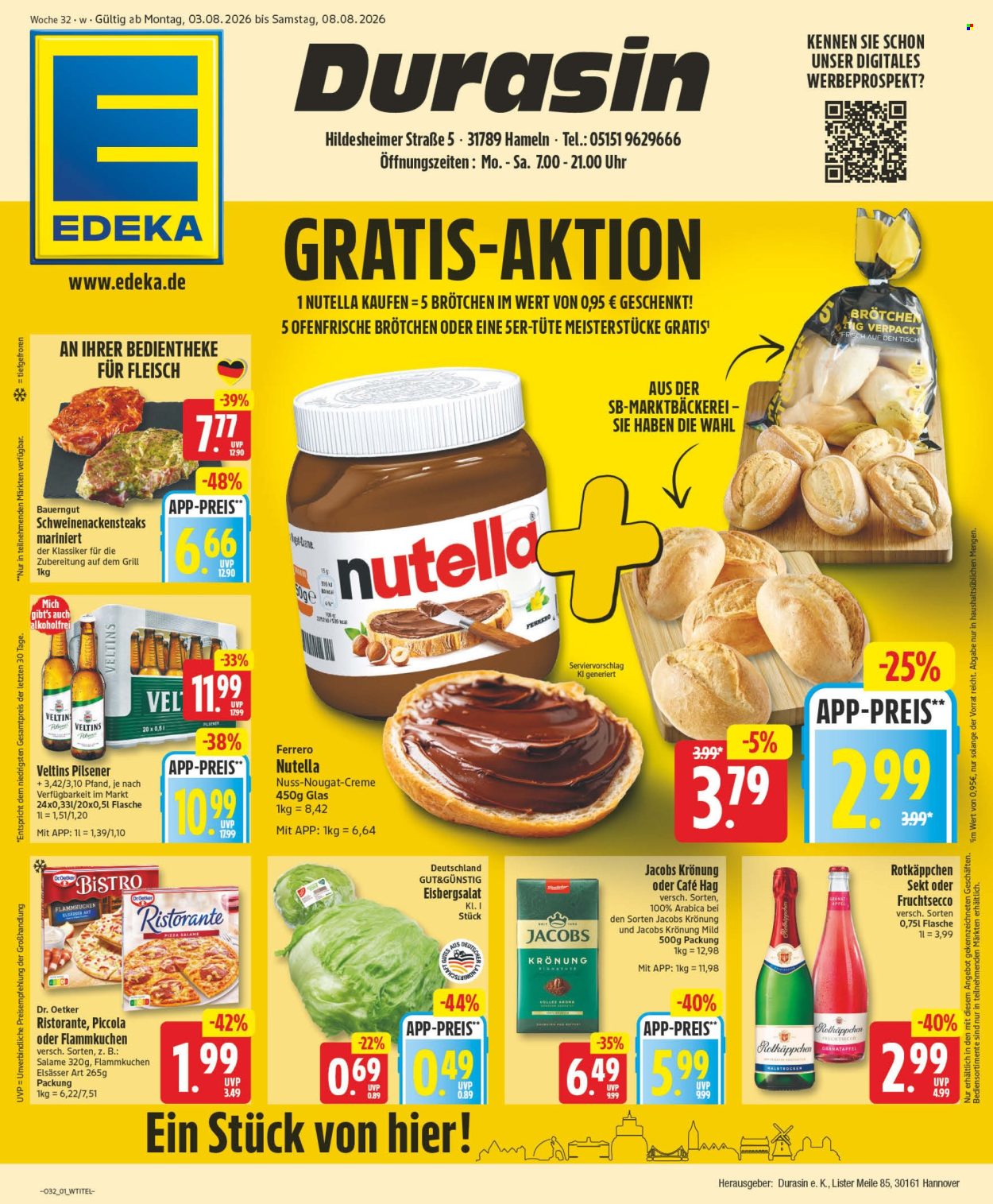 Edeka Prospekte  - 3.08.2026 - 8.08.2026. Seite 1