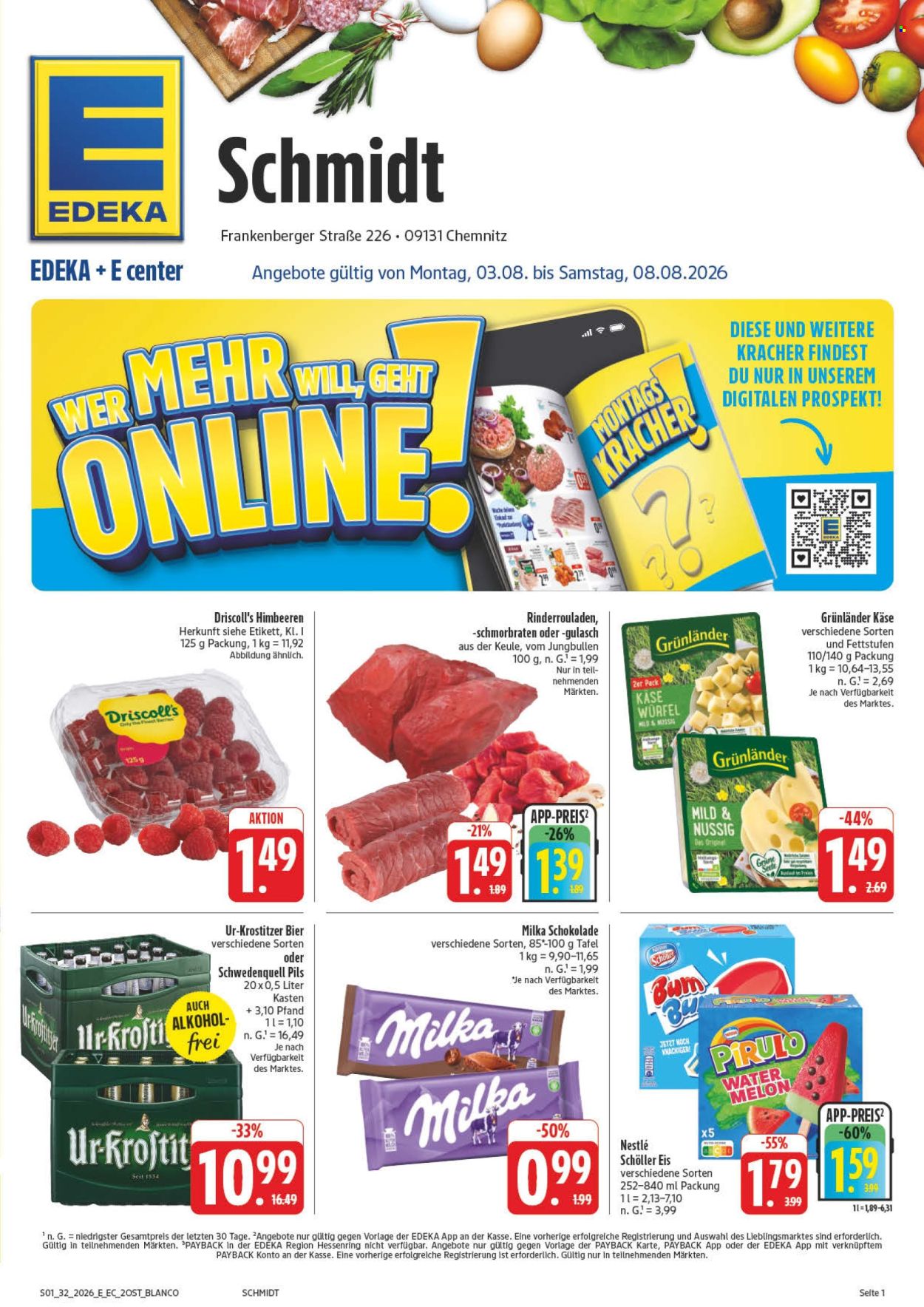 Edeka Prospekte  - 3.08.2026 - 8.08.2026. Seite 1