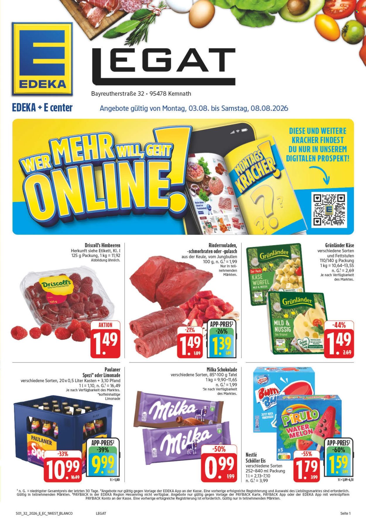 Edeka Prospekte  - 3.08.2026 - 8.08.2026. Seite 1