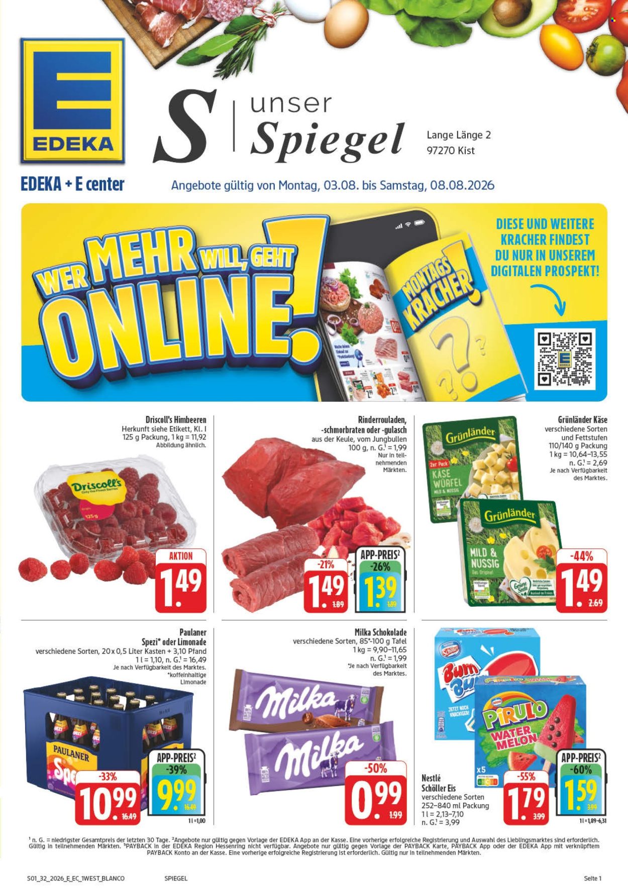Edeka Prospekte  - 3.08.2026 - 8.08.2026. Seite 1