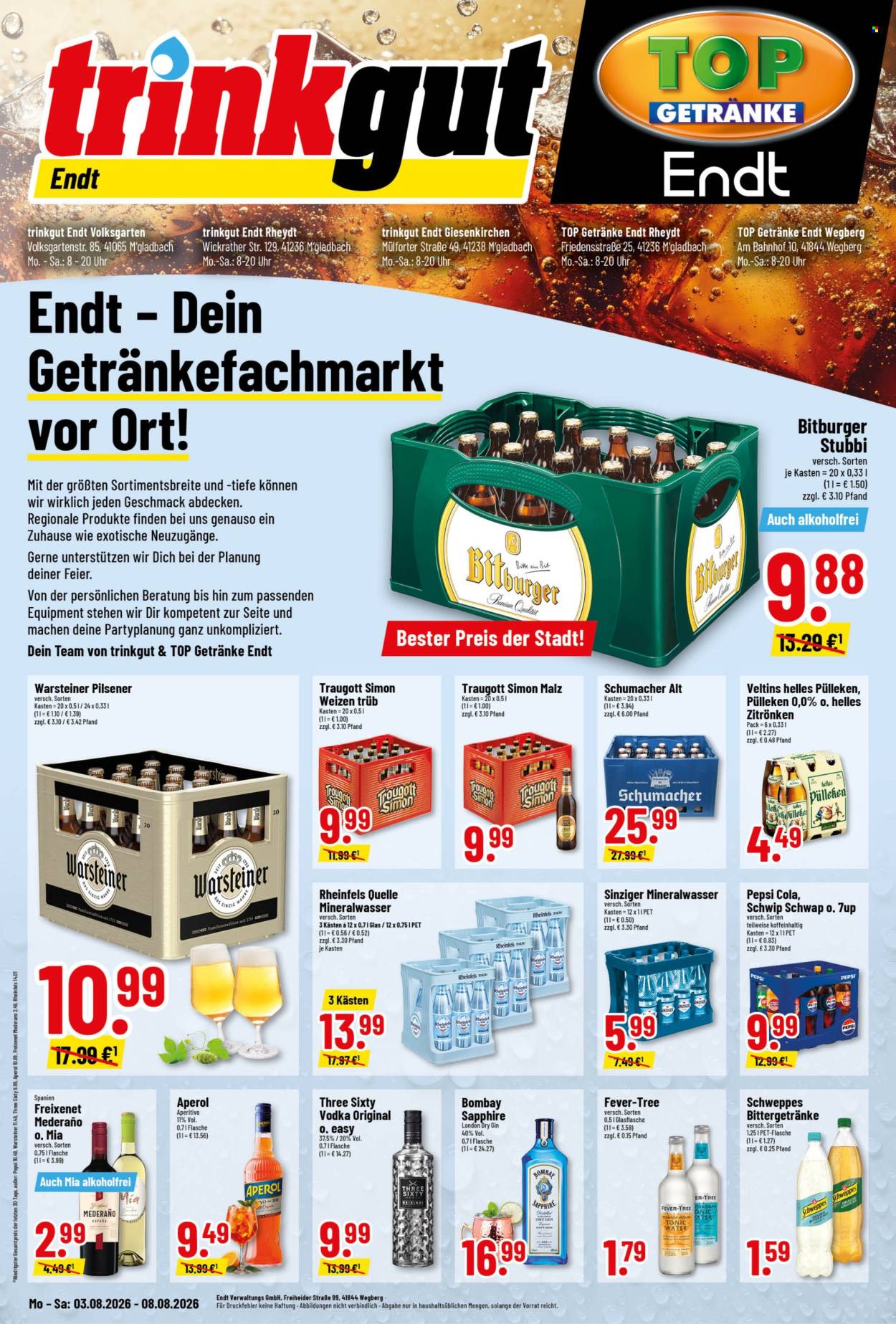 Edeka Getränkemarkt Prospekte  - 3.08.2026 - 8.08.2026. Seite 1