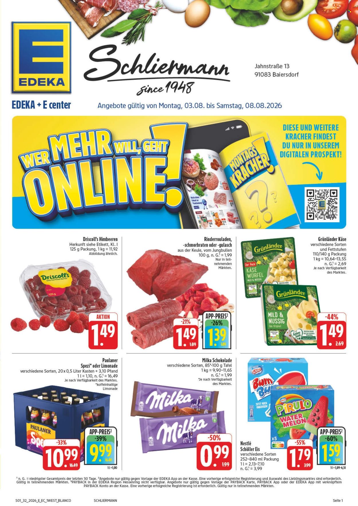 Edeka Prospekte  - 3.08.2026 - 8.08.2026. Seite 1