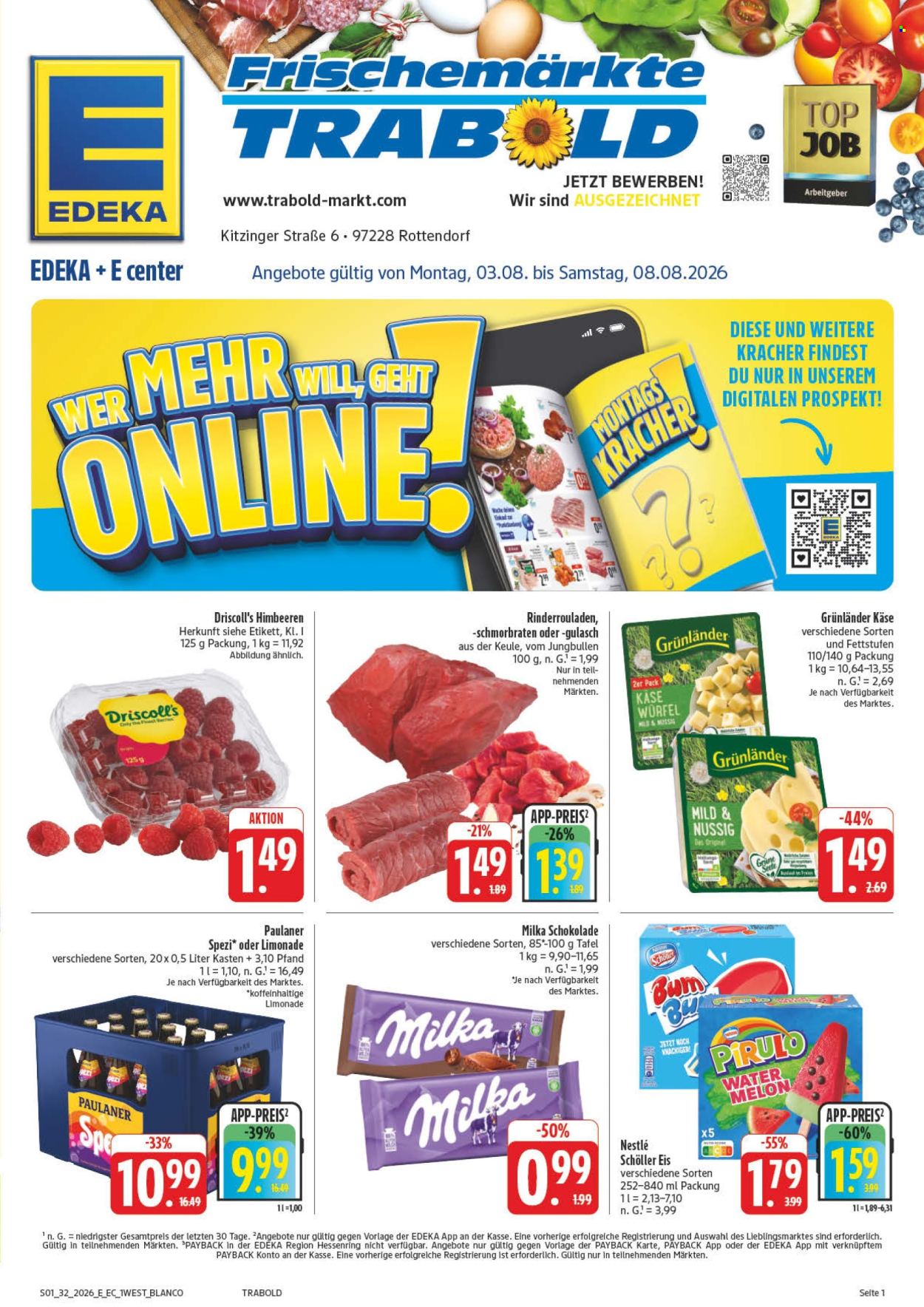 Edeka Prospekte  - 3.08.2026 - 8.08.2026. Seite 1