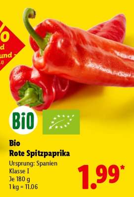 Bio Rote Spitzpaprika