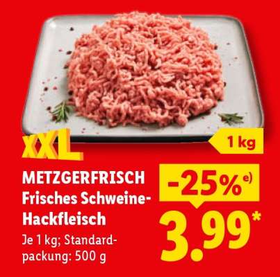 Metzgerfrisch Frisches Schweine­ Hackfleisch
