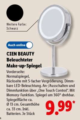 Cien BEAUTY Beleuchteter Make-up-Spiegel