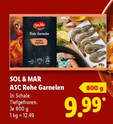 Sol & Mar ASC Rohe Garnelen