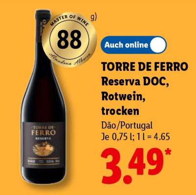 Torre de Ferro Reserva DOC, Rotwein, trocken
