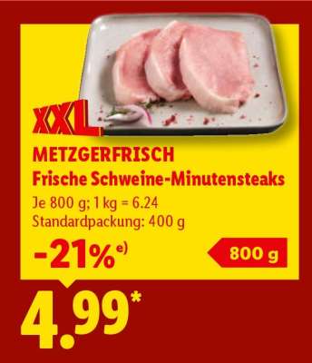 Metzgerfrisch Frische Schweine- Minutensteaks