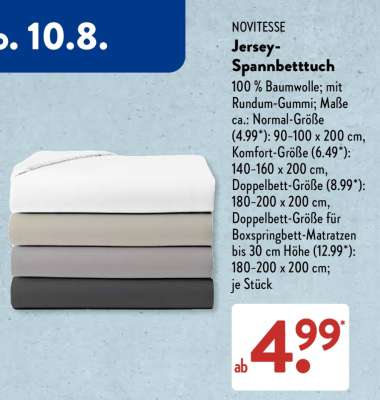NOVITESSE Jersey-Spannbetttuch