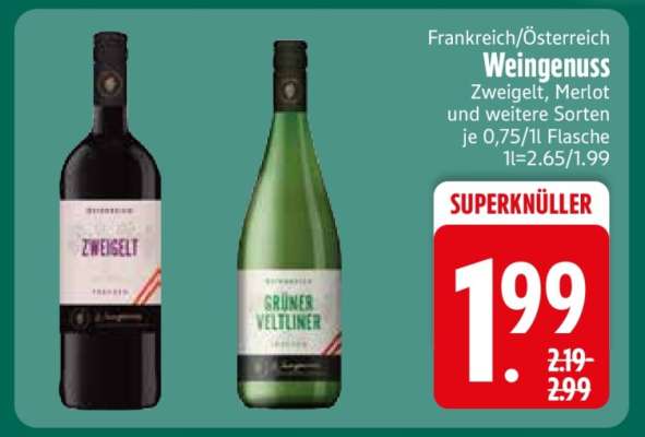 Weingenuss Zweigelt, Merlot und weitere Sorten
