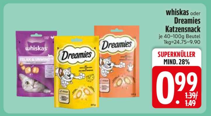Whiskas oder Dreamies Katzensnack