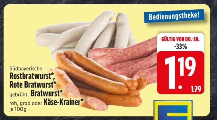 Südbayerische Rostbratwurst, Rote Bratwurst, Bratwurst, Käse-Krainer