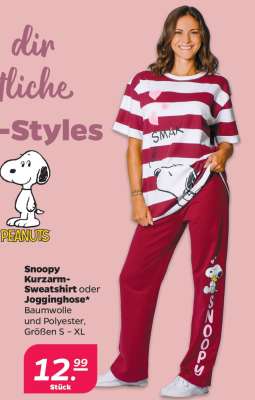 Snoopy Kurzarm-Sweatshirt oder Jogginghose