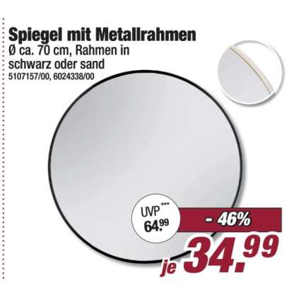 Spiegel mit Metallrahmen