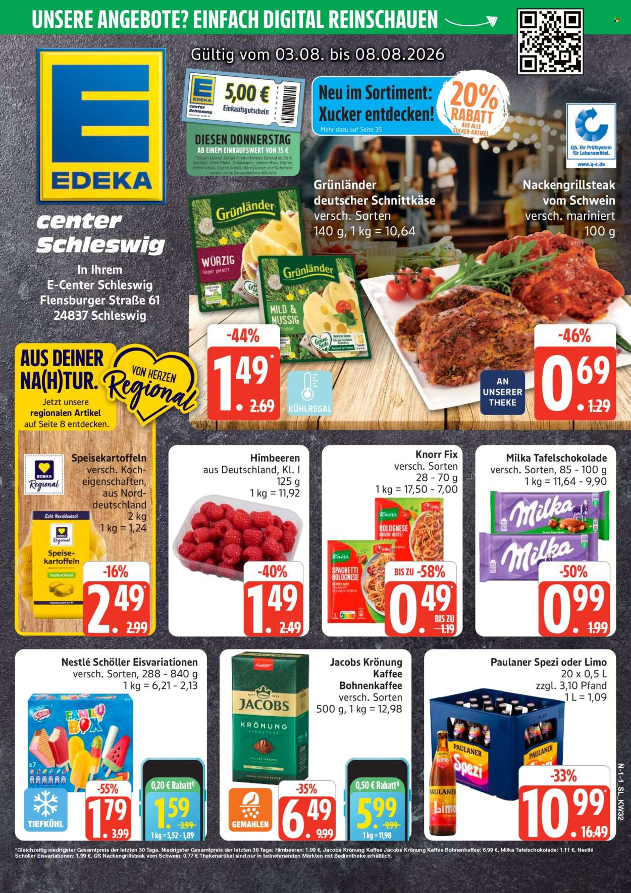 E center Prospekte  - 3.08.2026 - 8.08.2026. Seite 1
