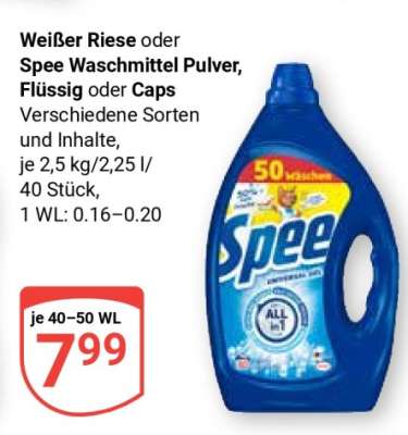 Spee Waschmittel Pulver, Flüssig oder Caps