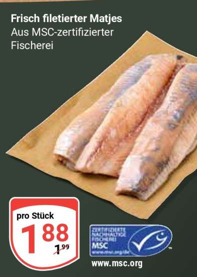 Frisch filetierter Matjes