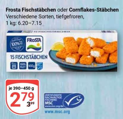 Frosta Fischstäbchen oder Cornflakes-Stäbchen